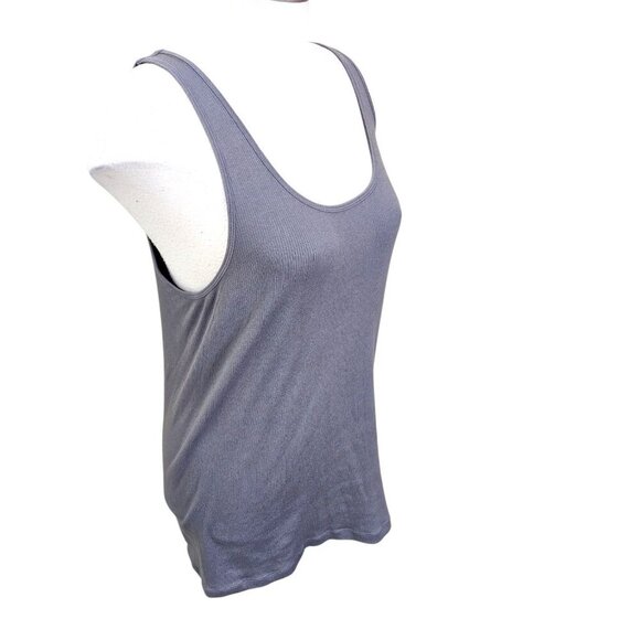 Old Navy Womens Size 2X Gray Scoop Neck Rib Knit First Layer Tank Top Fitted - Picture 4 of 8